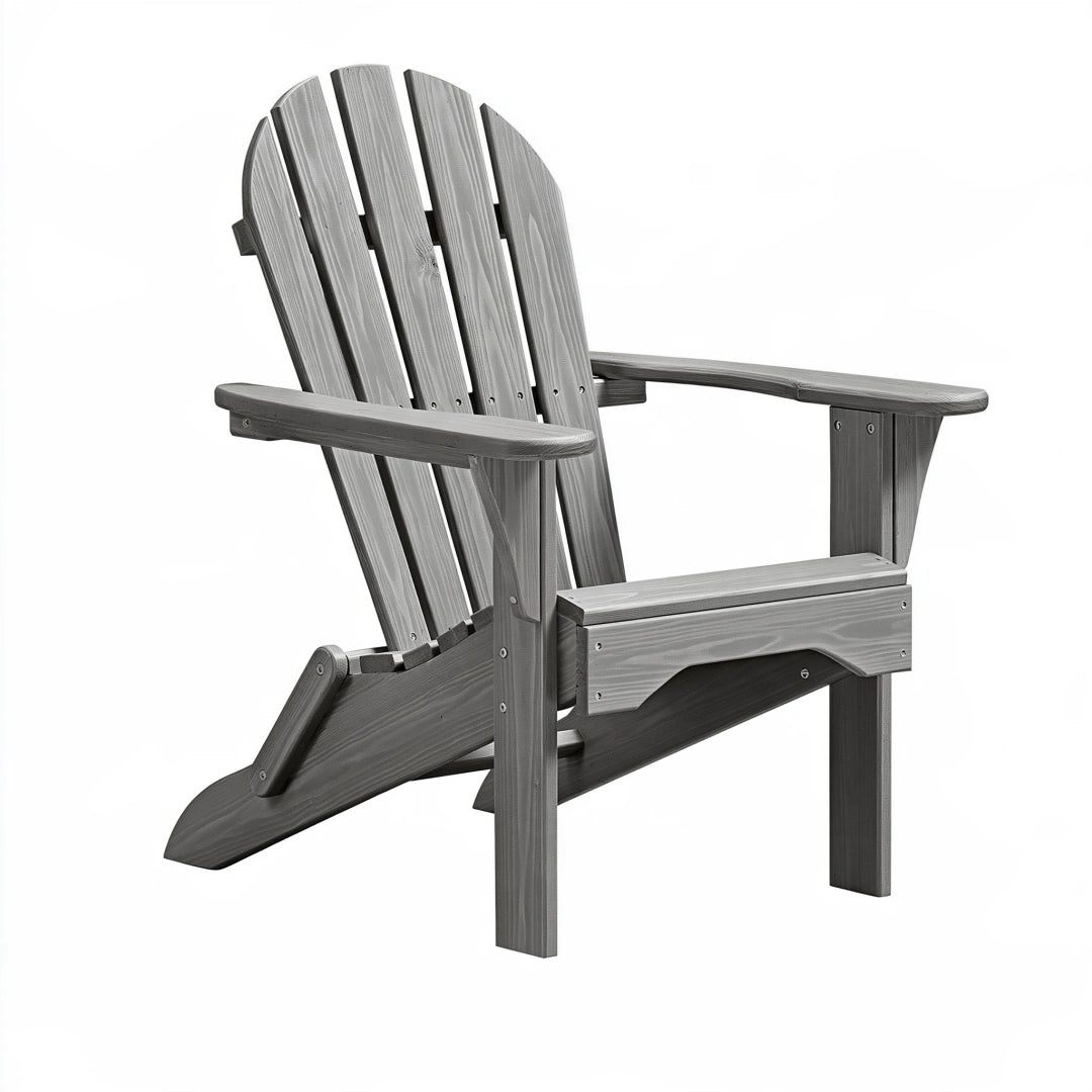 Fauteuil de jardin Adirondack 85 x 78 x 95 cm en bois gris avec accoudoirs