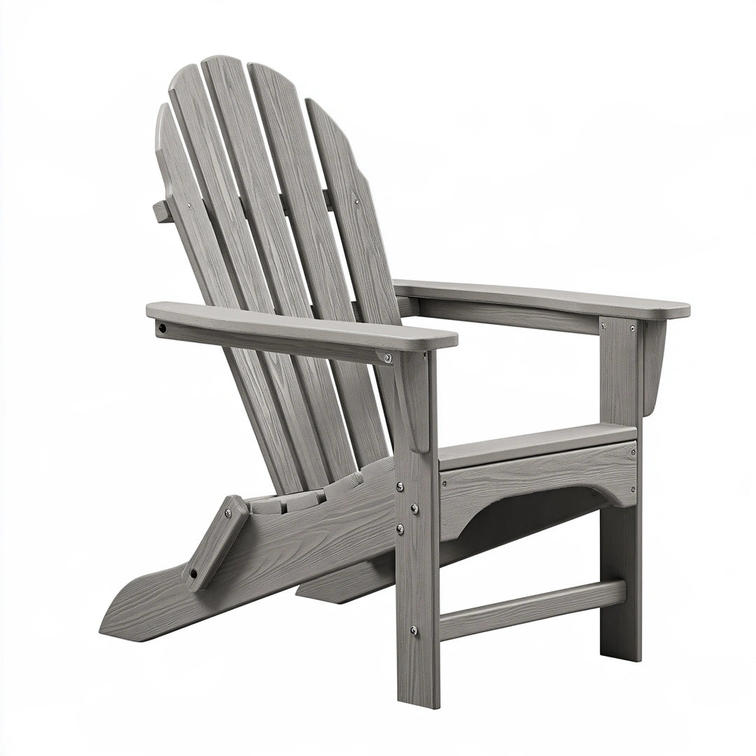 Fauteuil de jardin Adirondack 88 x 76 x 95 cm en plastique gris style rustique pliable