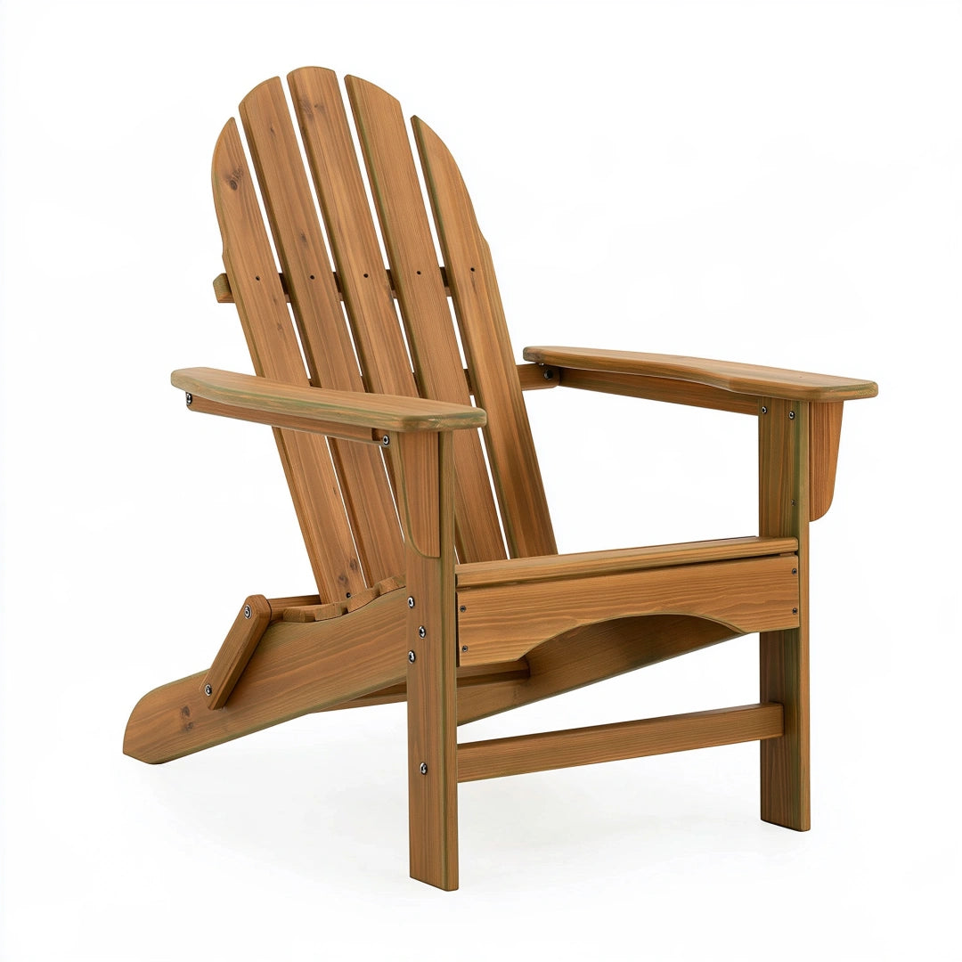 Fauteuil de jardin Adirondack 83 x 76 x 95 cm en bois brun - dossier haut rustique
