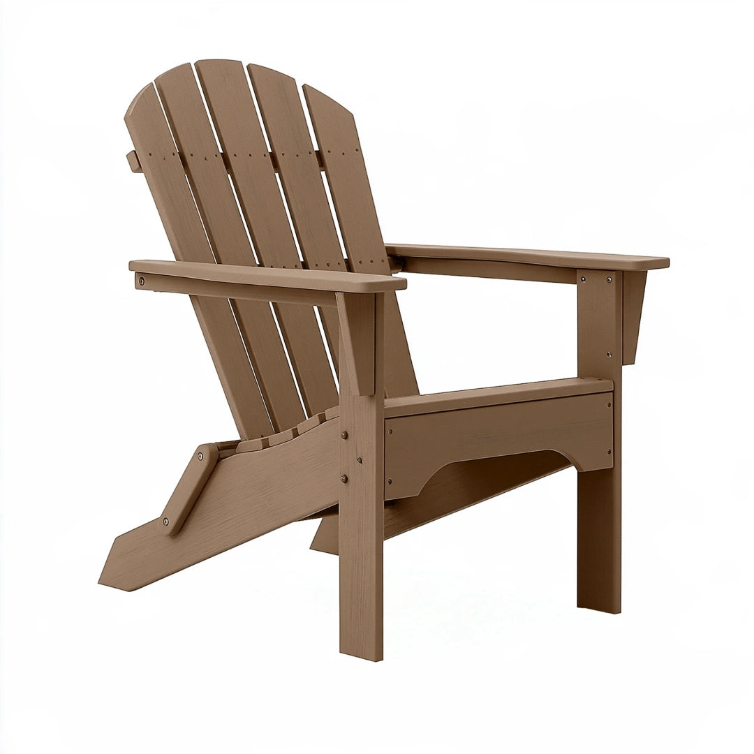 Fauteuil de jardin Adirondack 80 x 85 x 95 cm en plastique marron réglable style classique