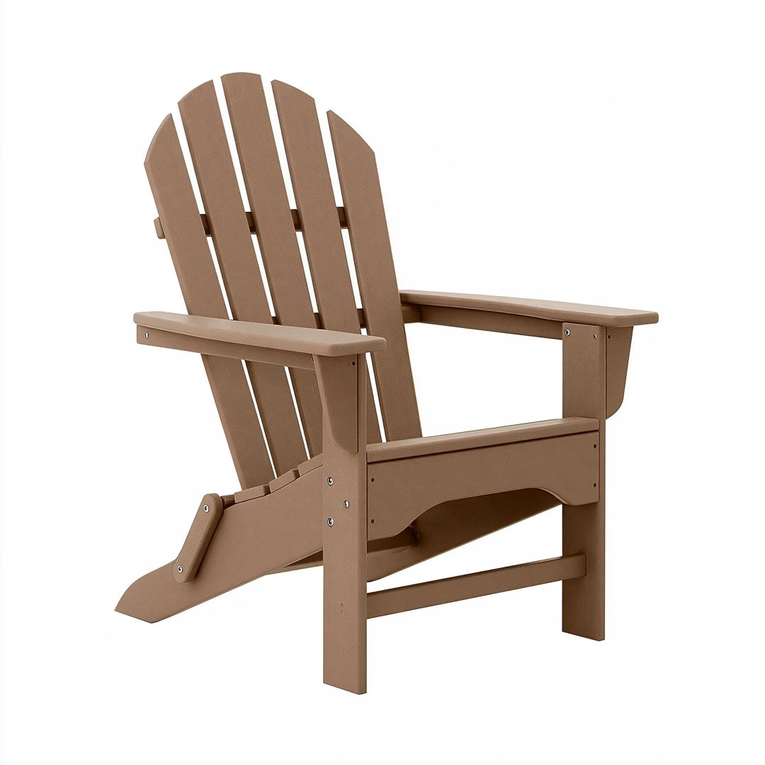 Fauteuil de jardin Adirondack 83 x 78 x 92 cm en polyéthylène marron à lattes