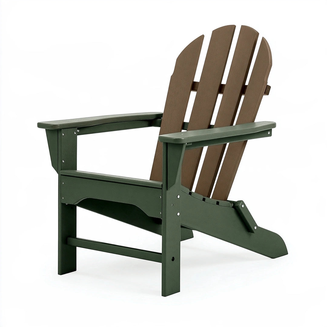 Fauteuil de jardin Adirondack 83 x 79 x 98 cm en plastique vert/marron à dossier incliné