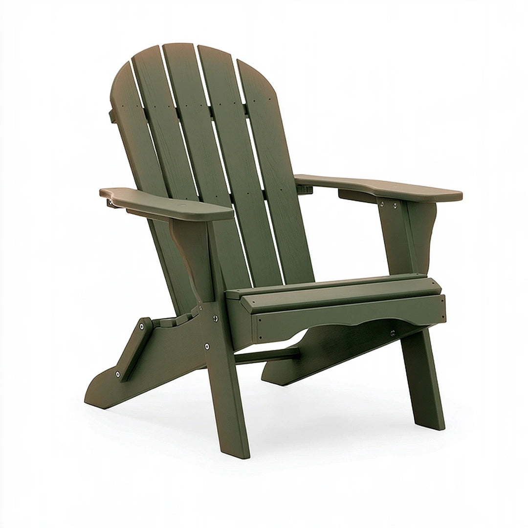 Fauteuil Adirondack 83 x 78 x 96 cm en plastique vert pliant pour extérieur