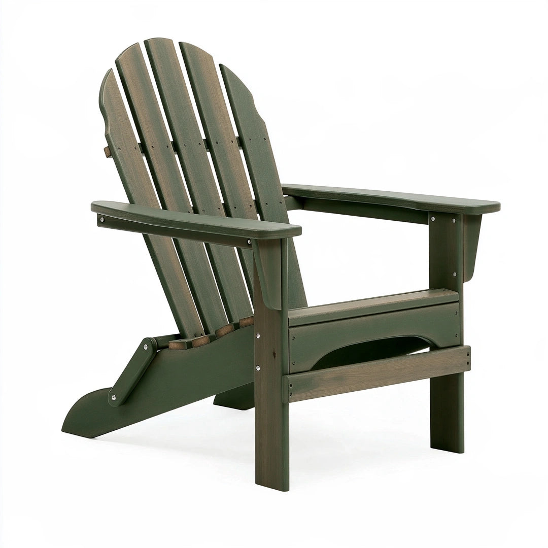 Fauteuil de jardin Adirondack 85 x 80 x 95 cm en matière synthétique vert foncé inclinable