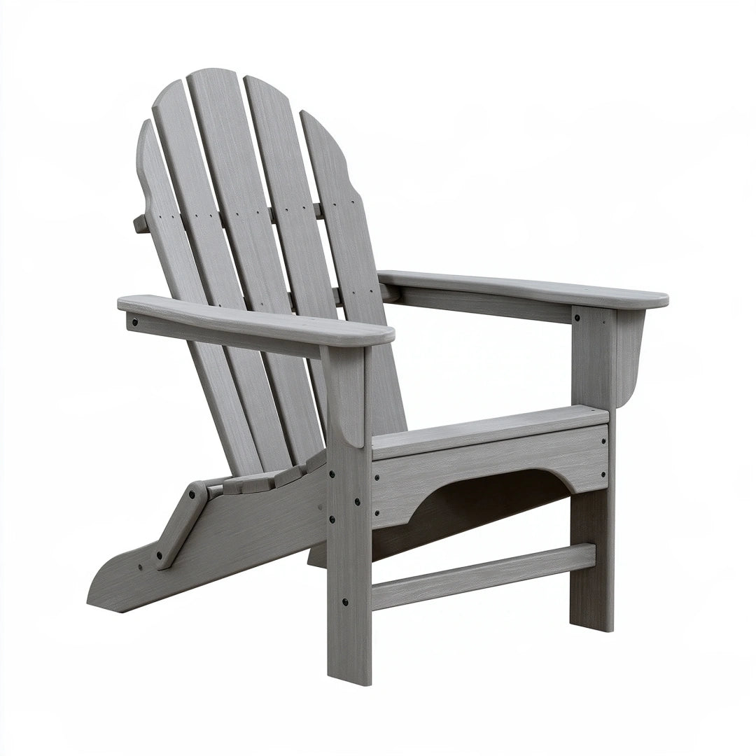 Fauteuil de jardin Adirondack 83 x 80 x 98 cm en HDPE gris à dossier incliné