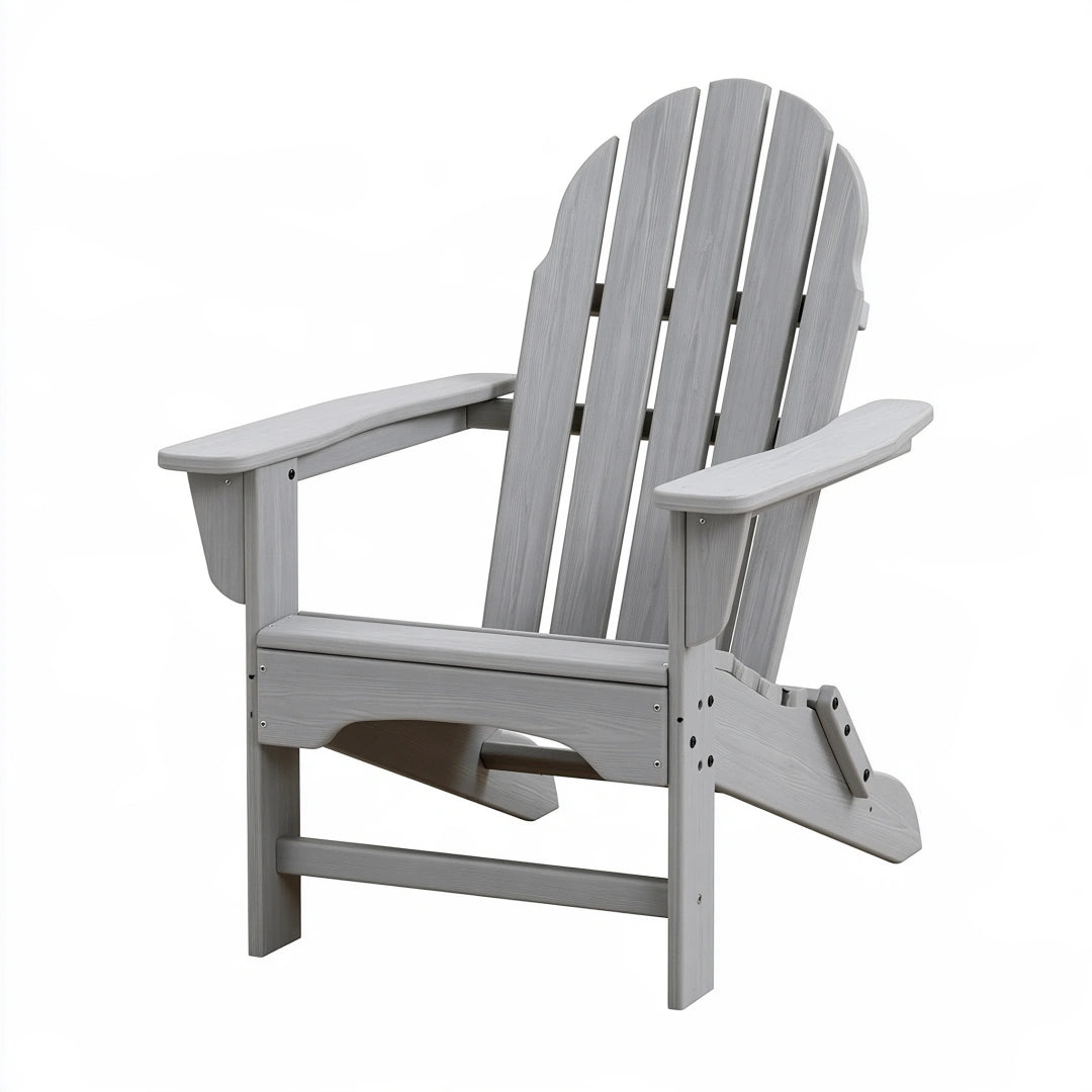 Fauteuil de jardin Adirondack 81 x 78 x 95 cm en plastique gris inclinable