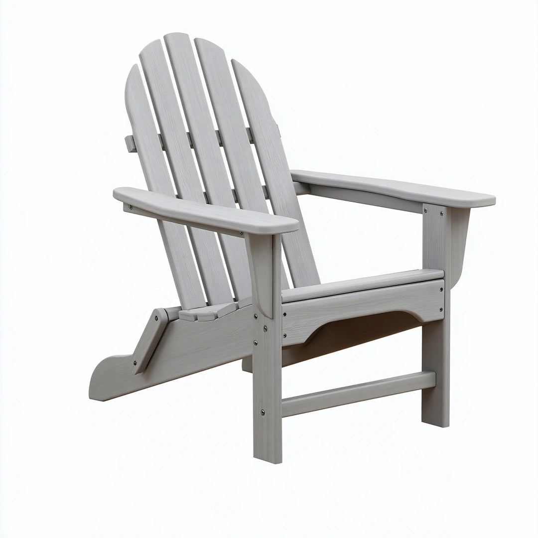 Fauteuil de jardin 83 x 76 x 94 cm en plastique gris style Adirondack à dossier incliné