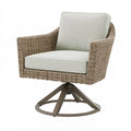 Fauteuil pivotant 80 x 82 x 88 cm en fibres tressées beige pour terrasse style contemporain
