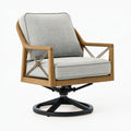 Fauteuil pivotant 75 x 75 x 85 cm en bois et tissu gris style contemporain
