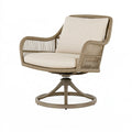 Fauteuil pivotant 81 x 78 x 90 cm en corde tressée beige style contemporain